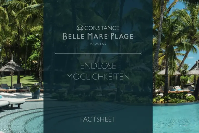 Die Hotelbroschüre des Constance Belle Mare Plage auf Mauritius