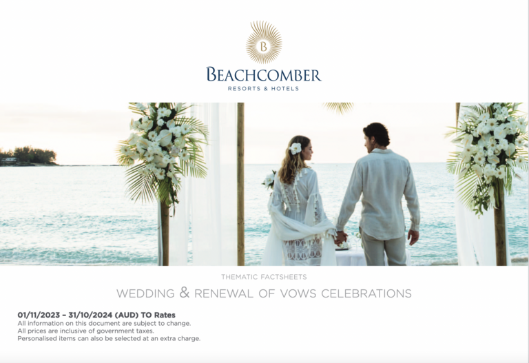 Die Broschüre zu Hochzeiten und Flitterwochen im Dinarobin Beachcomber Golf Resort & Spa. Sie planen eine Traumhochzeit oder unvergessliche Flitterwochen auf Mauritius? Katharina Fenners kennt sich bestens aus und hilft bei der Verwirklichung Ihrer Träume!
