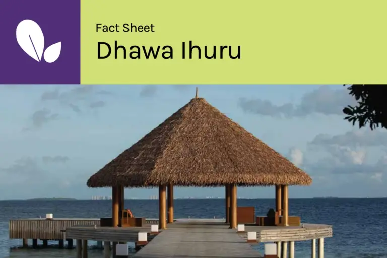 Die Broschüre des Insel-Resorts Dhawa Ihuru auf den Malediven. Noch Fragen? Katharina Fenners berät Sie individuell!