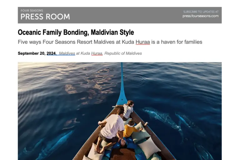 Warum das Four Seasons Resort Maldives at Kuda Huraa ein Paradies für Familien ist, verrät dieser Pressetext. Buchen Sie einen unvergesslichen Familienurlaub auf den Malediven bei Fenners Reisen!
