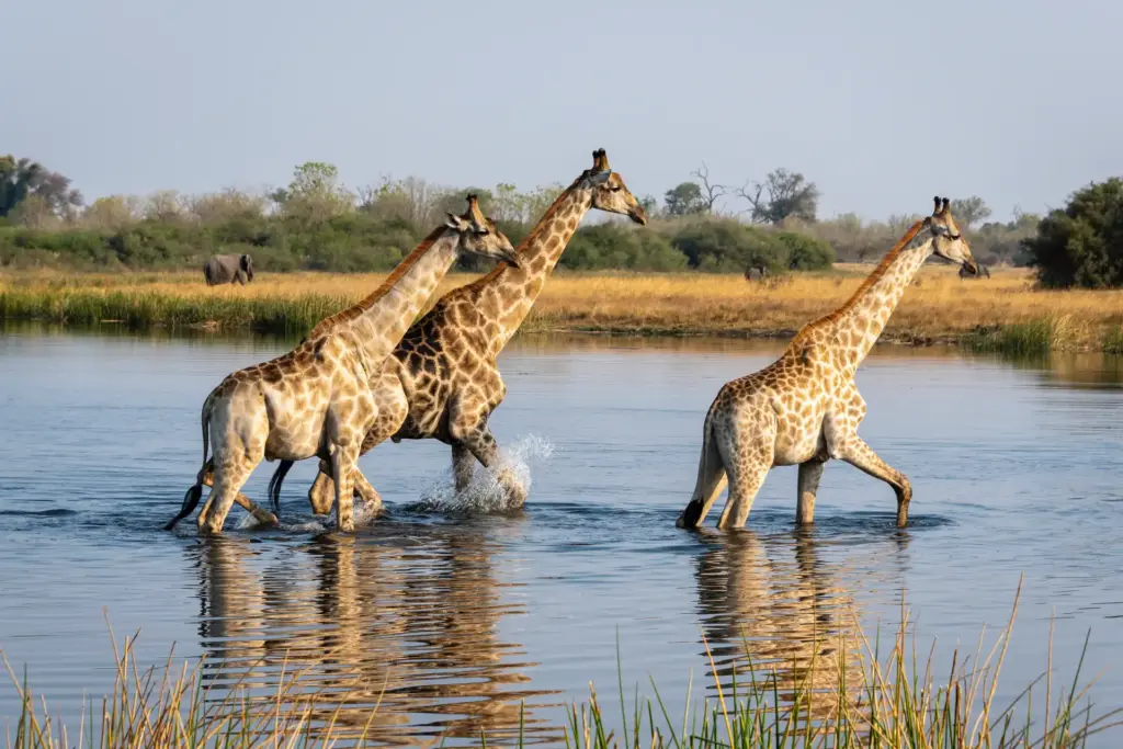 Giraffen, beobachtet während einer Wildtiersafari in Botswana. Safari-Expertin Katharina Fenners organisiert Ihr maßgeschneidertes Afrika-Erlebnis mit Aufenthalten in den schönsten Lodges und Camps!